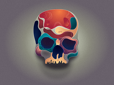 Marbbble experimenting gradients illustration skull skullifornia