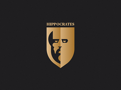 Hippocrates crest face logo portrait portrait illustration symbol symbol icon mark