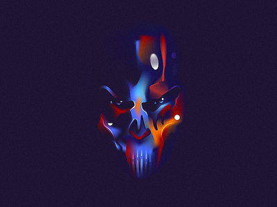 ColdFear 💀 colorful gradient illustration mesh skull tomb