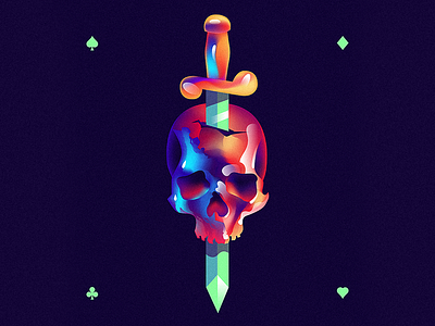 Dead skull card dead deck gradient gradients head illustration skull