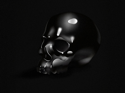 All black 💀 black gradient mesh gradients illustration skull