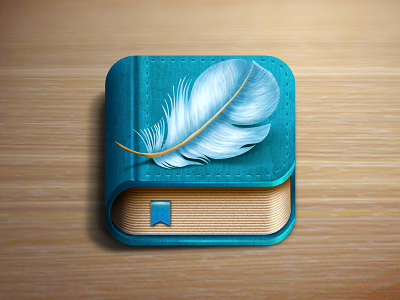 Saba book icon book feather blue bookstore shelf ios apple icon ios icon