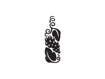 Wine bine grape logo mark wine