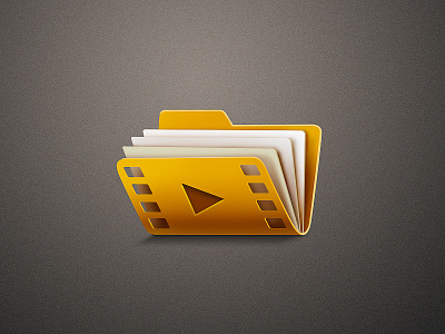 Movies Folder app film gallery icon illustration movie video yellow