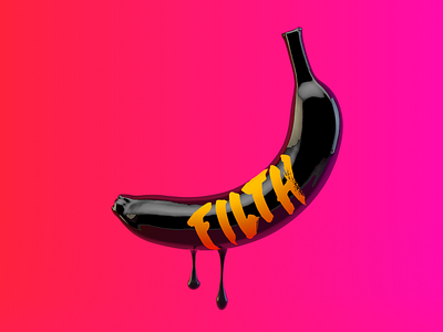 filthy food 3d banana brushtype c4d