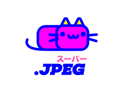 super.jpeg cat icon japanese logo minimal