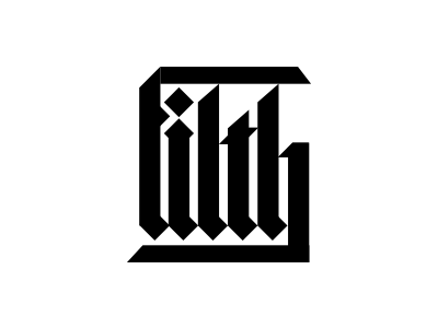 f for filth gothic logo sticker type
