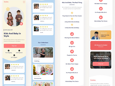 Dukies – Kids & Children Store Landing Page ecommerce kids kindergarten