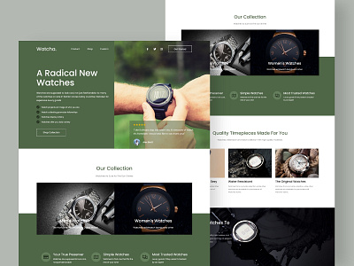 Watcha - Watch & Jewellery Landing Page illustrator