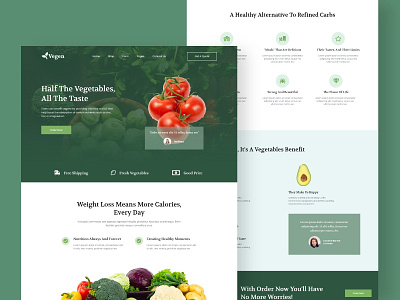Vegen - Vegetables & Organic Farm Landing Page illustrator
