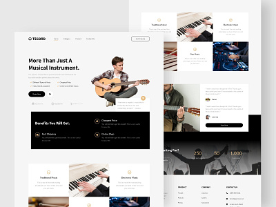 Tecord - Music School & Musicians Landing Page illustrator