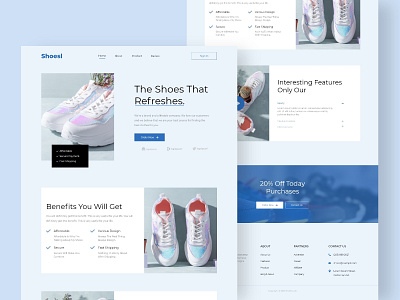 Shoesl - Shoes & Sneakers Shop Landing Page illustrator