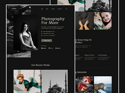 Snaphy - Portfolio & Photography Landing Page illustrator photography