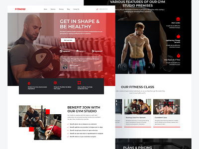 Fitnow - Fitness & Gym Landing Page bodybuilding illustrator