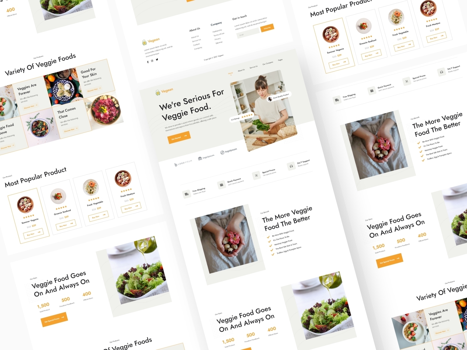 Vegean - Organic & Food Store Landing Page by Selaras Studio on Dribbble