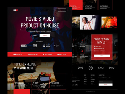 Pixide - Film Maker & Movie Studio Landing Page cinema film homepage movie photography studio videography