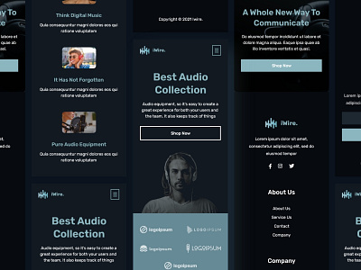 Iwire - Audio & Gadget Store Landing Page audio ecommerce electronic gadget headphone homepage speaker