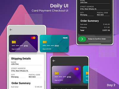 Card Payment Checkout UI - Simplistic card checkout dailyui design minimal mobile mobiledesign mobileui simplistic ui ui design