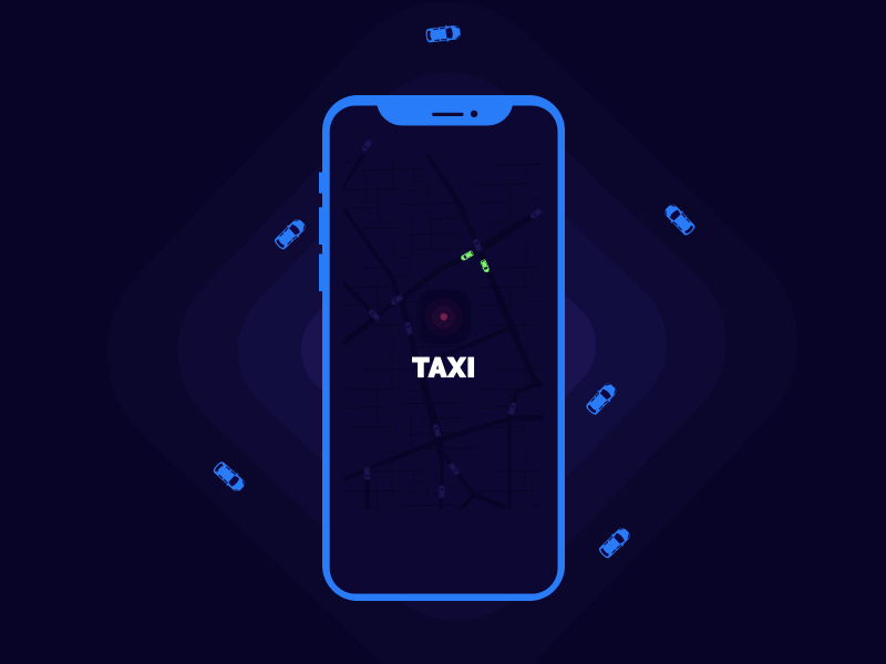 Splash Screen Concept for Taxi App Animation | Etelligens animation graphic design ui