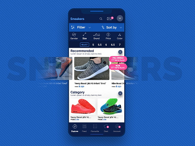 Sneakers Application Ui Design | Etelligens graphic design ui