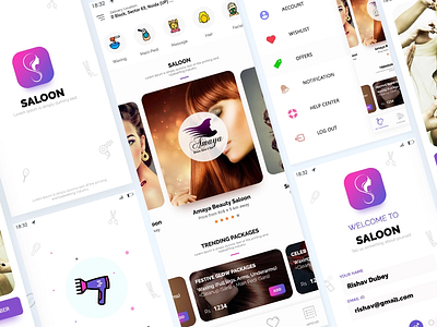 Saloon Application Screenshot | Etelligens graphic design ui