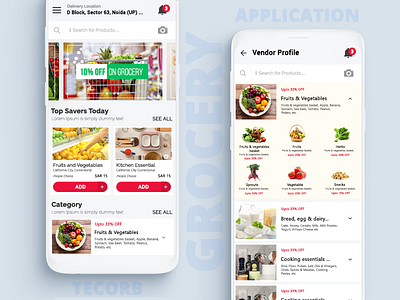 Grocery App Designs | Etelligens graphic design ui