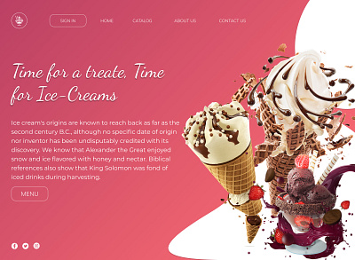 Ice-cream Parlour Web Design | ETelligens graphic design ui
