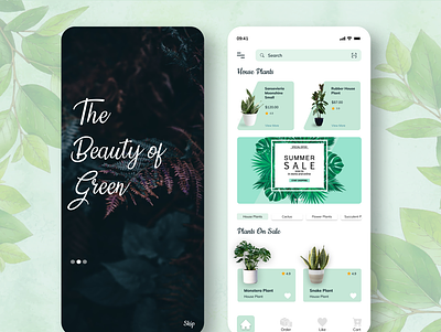 Plant Store App Design | Etelligens graphic design ui