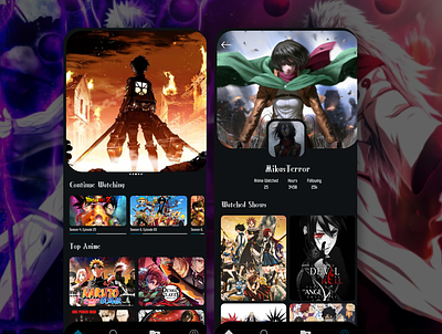 AnimePlanet App UI Design | Etelligens graphic design ui