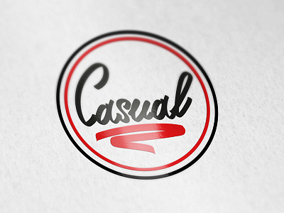 Casual black caligraphy casual font logo new red text
