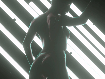 Light show 3d c4d freak girl light monster octane otoy photoshop render