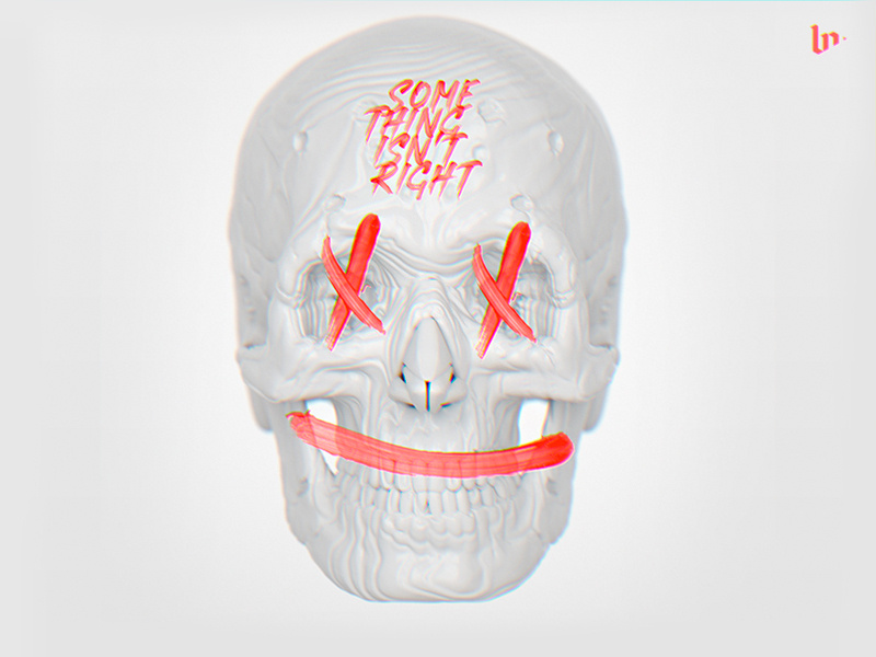 Something design white head red print skull zbrush illustration octane monster c4d render 3d