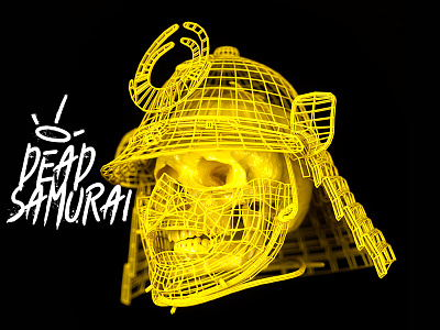 Dead samurai 3d c4d color freak japan monster octane print render samurai skull yellow zbrush