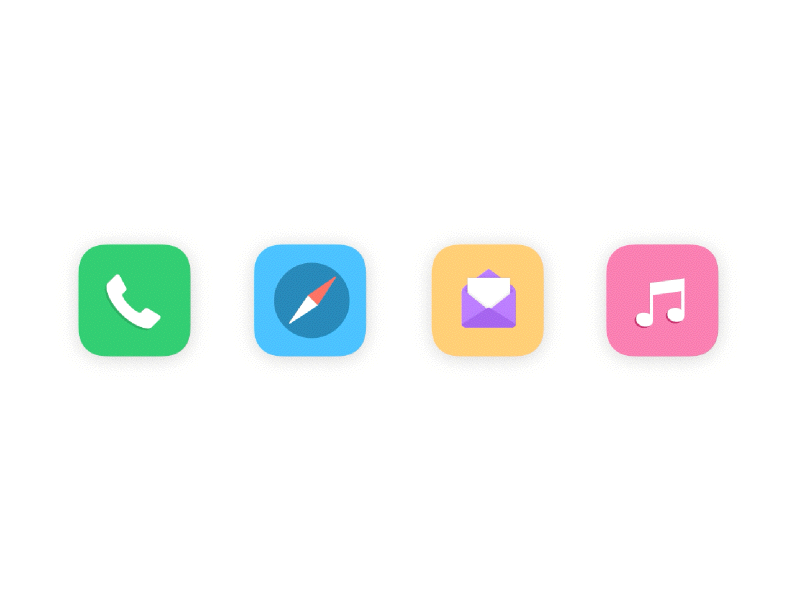 iOS Default Icons Redesign animation app concept icon ios principle redesign