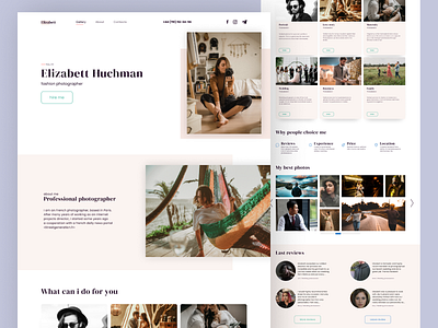 Lending for photographer Elizabett Huchman. design minimal ui ux web website