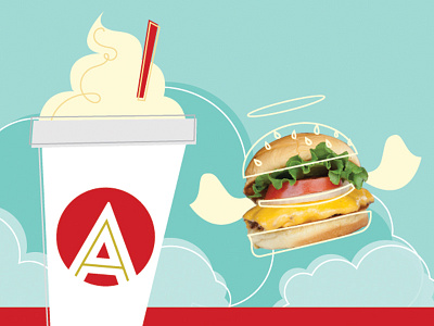 A heavenly combination atomic burger line 58 branding web design