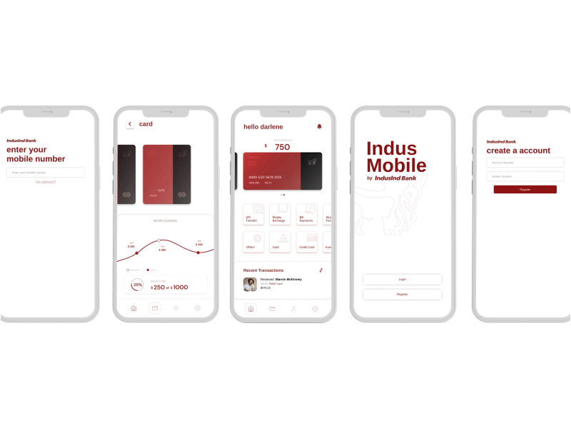 indusind mobile app ui design