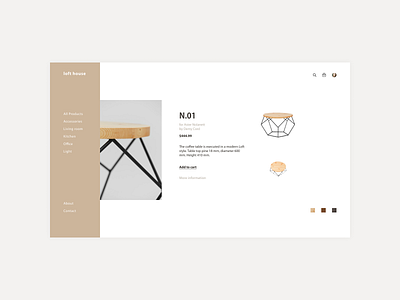 loft house - Online furniture store design minimal ui web webdesign uxui