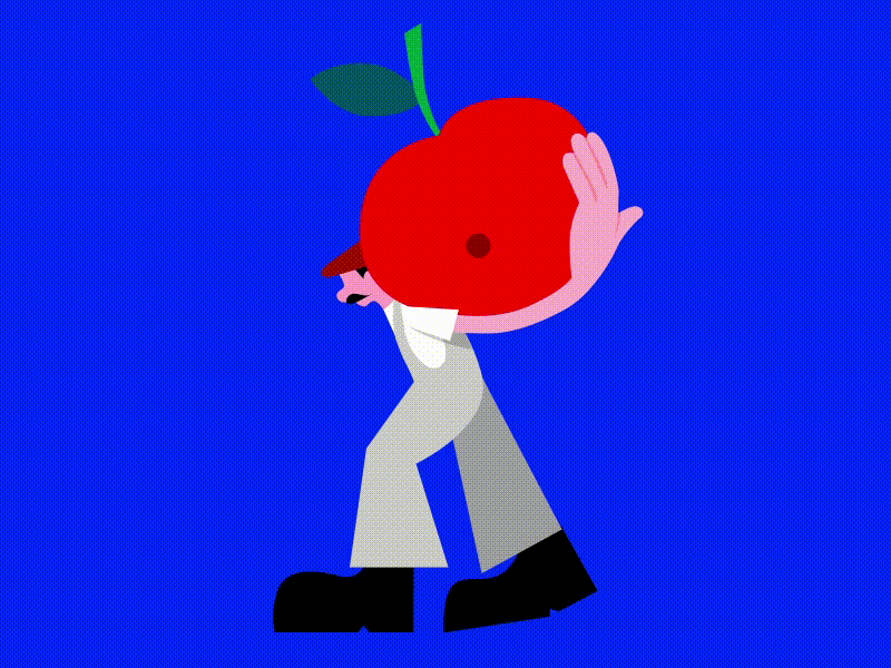 Apple animation apple character hudson jack motion design walkcycle