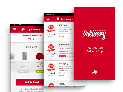 Mobile App Redesign app clean delivery design neat red ui ux