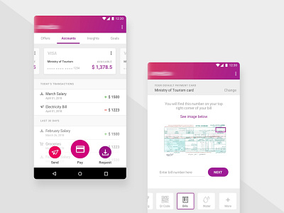 Fintech Mobile App account activity app bank bank app banking dashboard finance fintech mobile money my cards pay pay bill payment payment app product design spendings transactions uiux