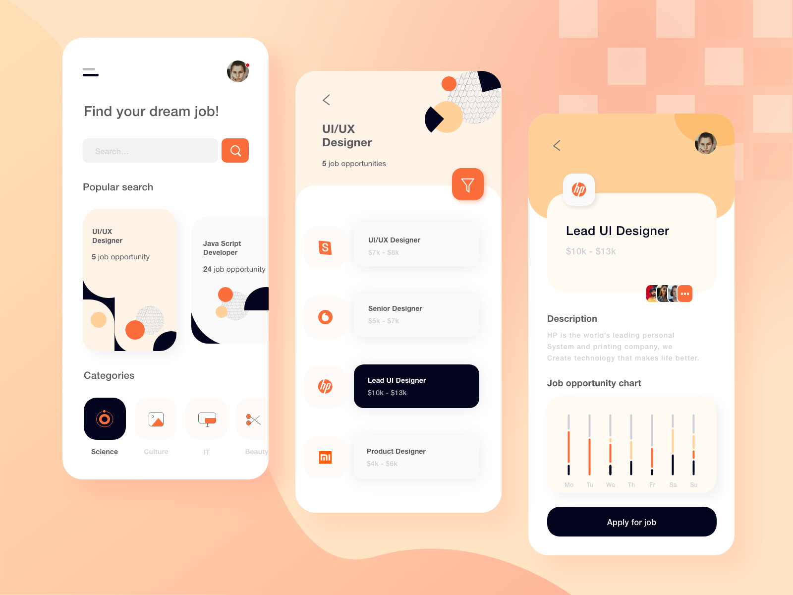 Job Search App by surbhi jaiswal on Dribbble