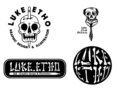 My logos adobe illustrator black and white brand identity branding illustration illustrator logo logo design logodesign logotype lukeetho skulls