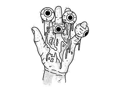 Cheezles cheezles drawing eyeballs halftones hand illustration zombie zombie hand