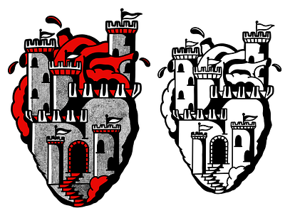 Castle Hearts adobe illustrator castle design drawing heart illustration illustrator logo design love lukeetho procreate