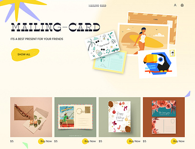 Mailing card graphic design illustration ui web