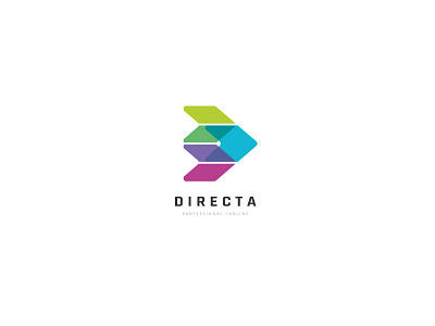 Directa Colorful Arrow Logo abstract arrow clip colorful design digital direction expert gaming logo marketing media movie opaq side studio system technologies technology virtual