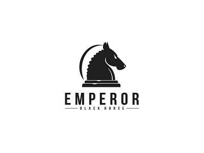 Emperor Logo animal black chess consultant dark dark horse equestrian equine horse knight stallion