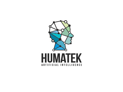 Humatek Logo artificial intelligence behavior brain bright complexity creative human intelligence network polygon smart