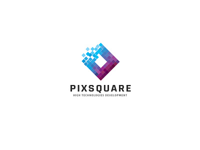 Pixsquare Logo brainstorm colorful corporate creation creativity data network pixel square studio synergy technologies